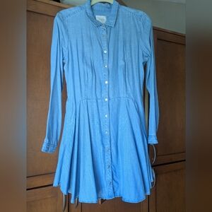 Guess Light Blue Long Sleeve Dress